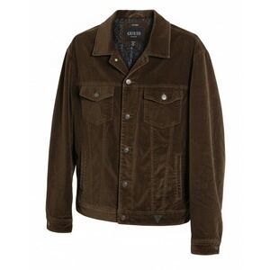 Guess ESPRESSO  Brown Luxe Velveteen dean  Jacket Mens ‎ new , XXL